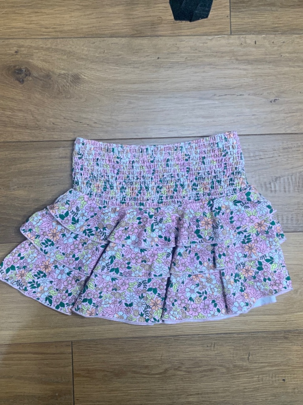 NWOT Shade Critters Pink Flowered Girls Smocked Ruffle Active Skirt